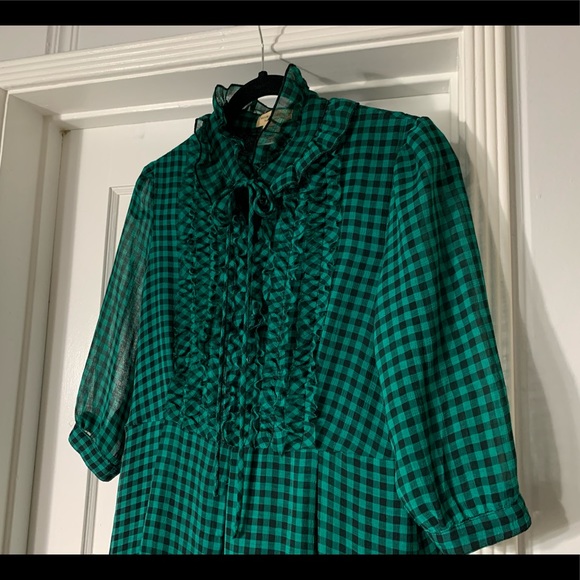 Checkered Ruffle Dress - Picture 2 of 5